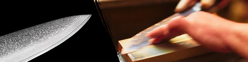 Affûtage double biseau à 15° sur le Gyuto Chef Collector pour des coupes fines, régulières et précises.