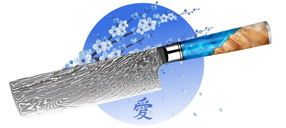 Ciel de Nara, un Nakiri où la douceur du bois et la finesse de l’acier fusionnent pour une expérience de coupe unique.