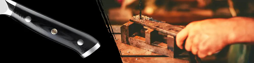 Manche du Petty Lame du Gardien en G10 conçu pour une prise en main sécurisée stable et parfaitement équilibrée.