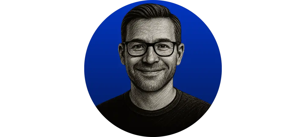 Illustration de Paul, fondateur de la marque Damasora, généré sur un logiciel à partir d'une photo de Paul.