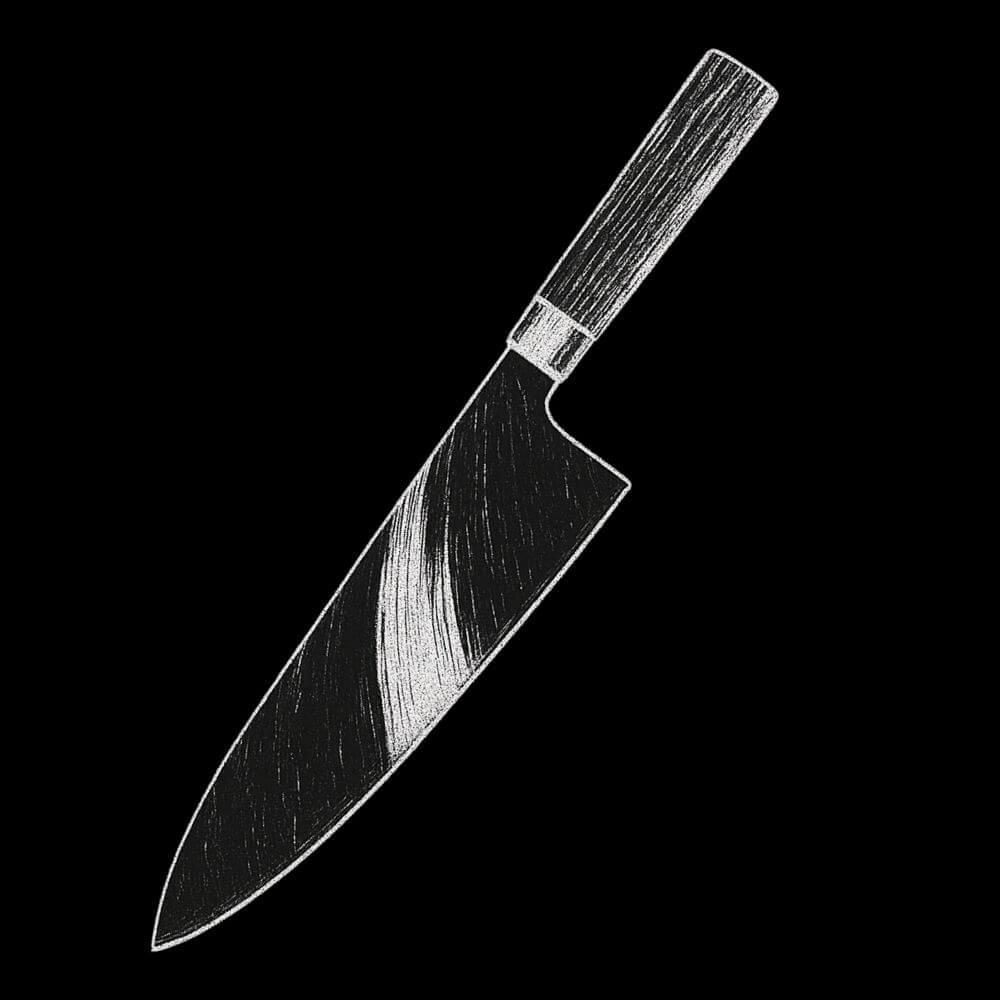 Collection couteau de Chef représentée par l'illustration d'un Gyuto japonais