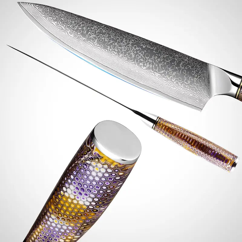 Zoom sur le manche du Gyuto Chef Collector en G10.
