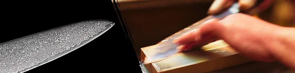 Tranchant du Gyuto Fleur du Katana affûté à 15° par face, conçu pour des découpes nettes et efficaces.