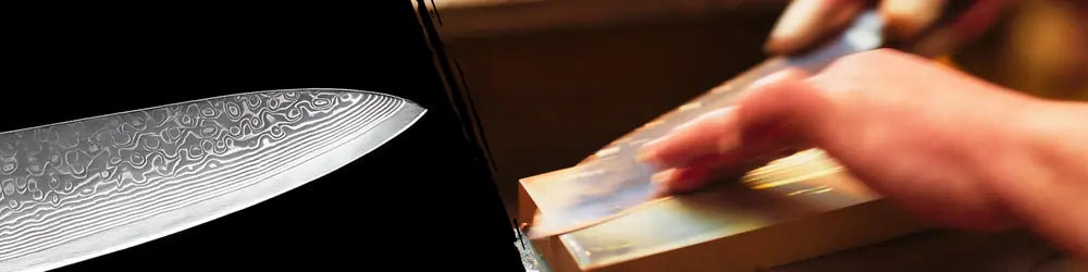 Affûtage à 15° par face pour le Gyuto Lame du Gardien, permettant une coupe fluide et précise sur tous les aliments.