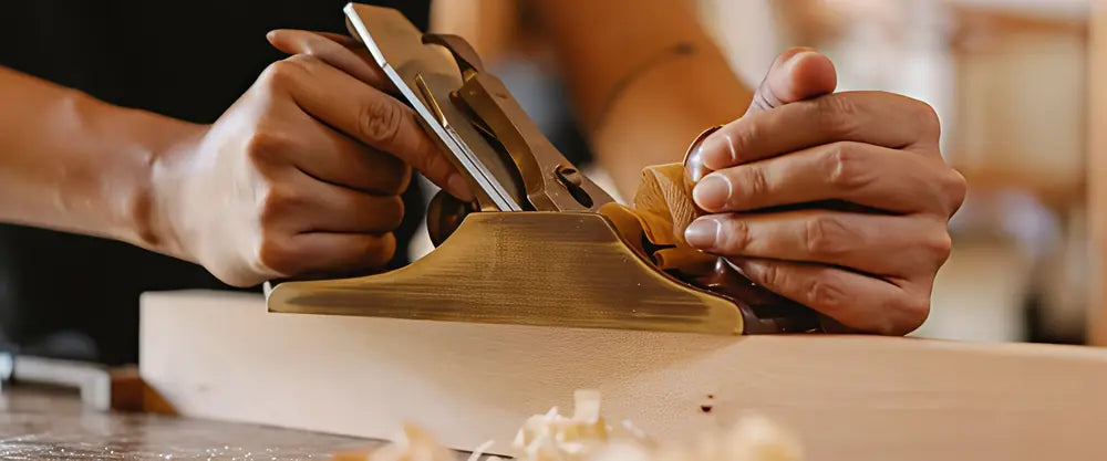 Fabrication artisanale d'un manche de couteau avec soin et précision.